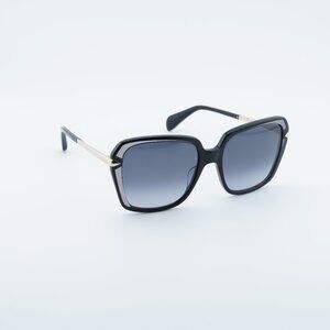 Rag & Bone RNB1059/G/S 0807 9O Sunglasses Black Square Frame, Grey Lenses